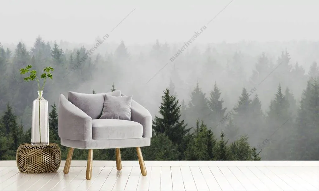 Фотообои Туман в утреннем лесу  9-1215