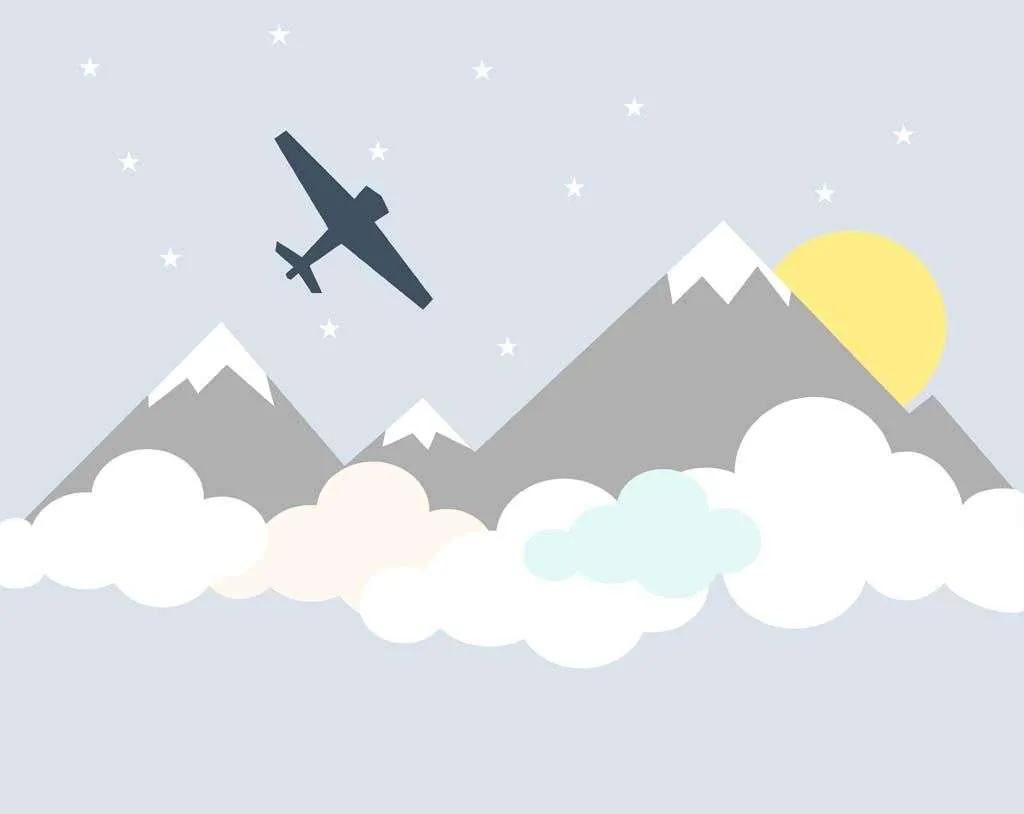 Фотообои в интерьере горы в облаках  12-841 фото