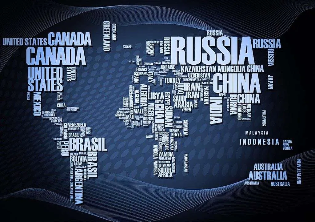Фотообои в интерьере карта стран мира  12-1412 фото