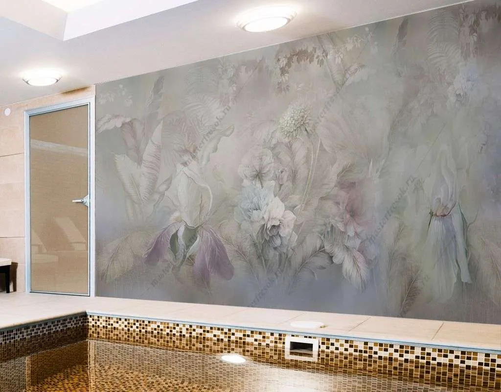 Фотообои в интерьере поляна ирисов  13-420 фото