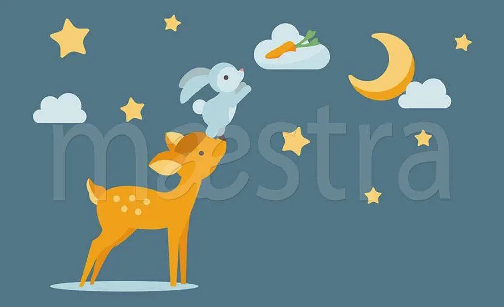 Фотообои в интерьере олененок и зайчик  15-185 фото