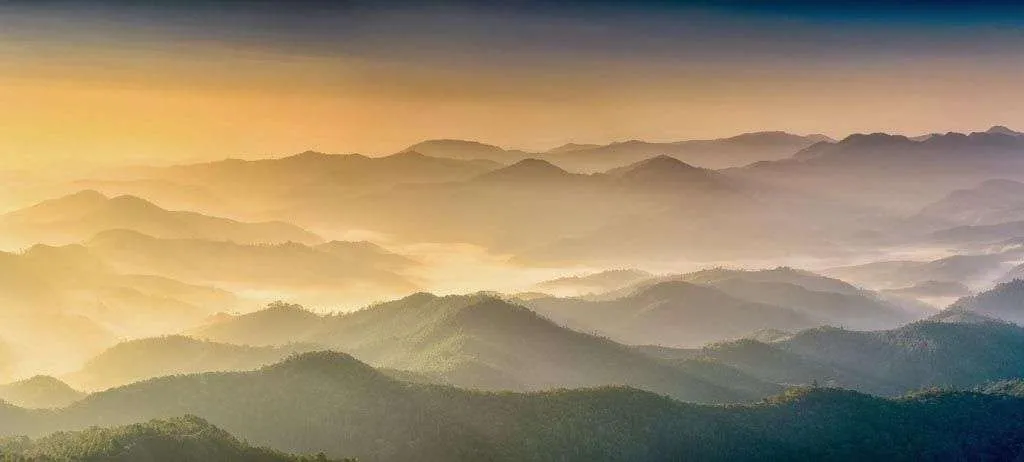 Фотообои в интерьере туман в горах  9-966 фото