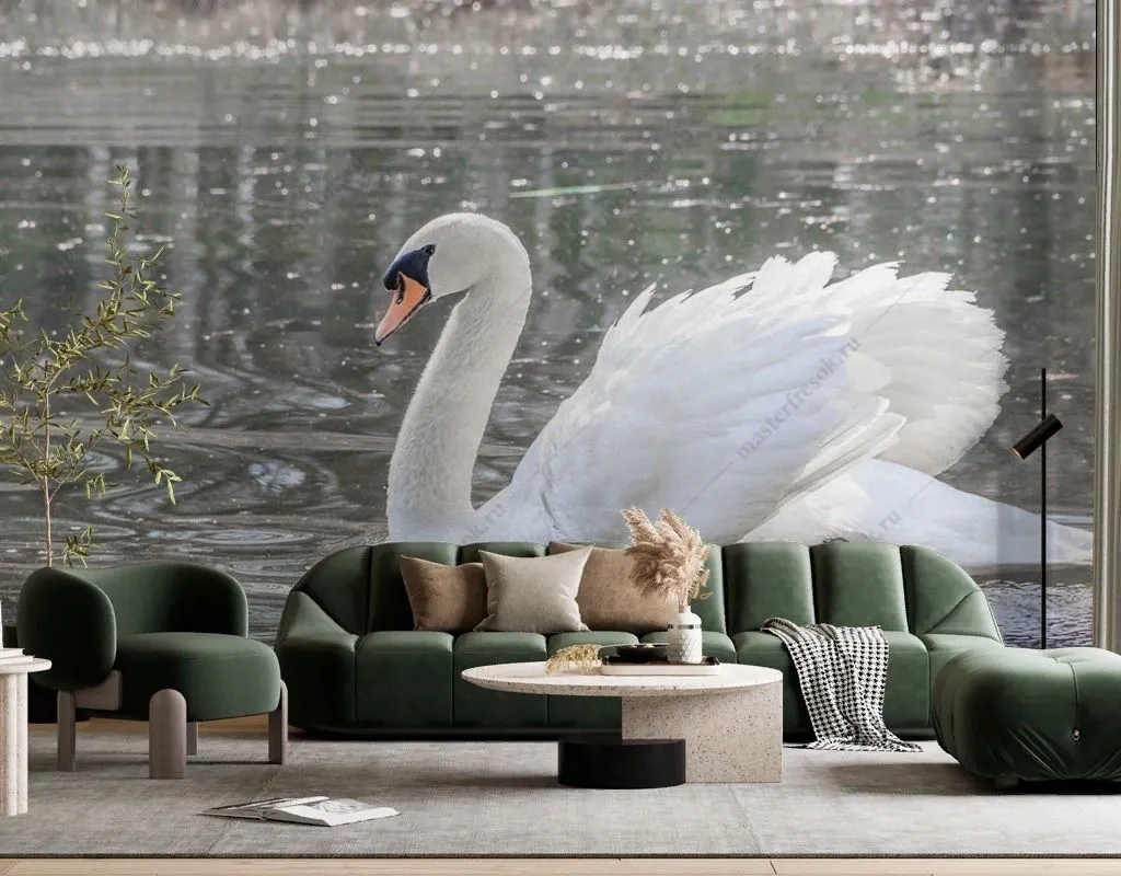 Фотообои Лебедь на воде  9-1733
