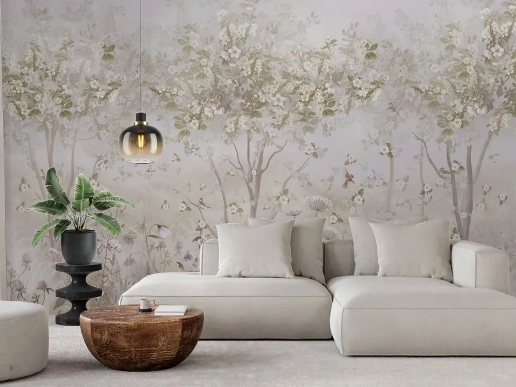 Фотообои в интерьере лес винтажный  13-708 фото