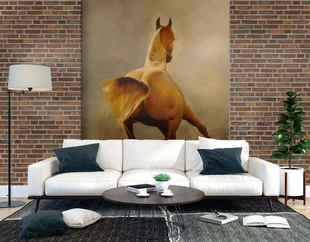 Фотообои в интерьере быстрая лошадь  17-4429 фото