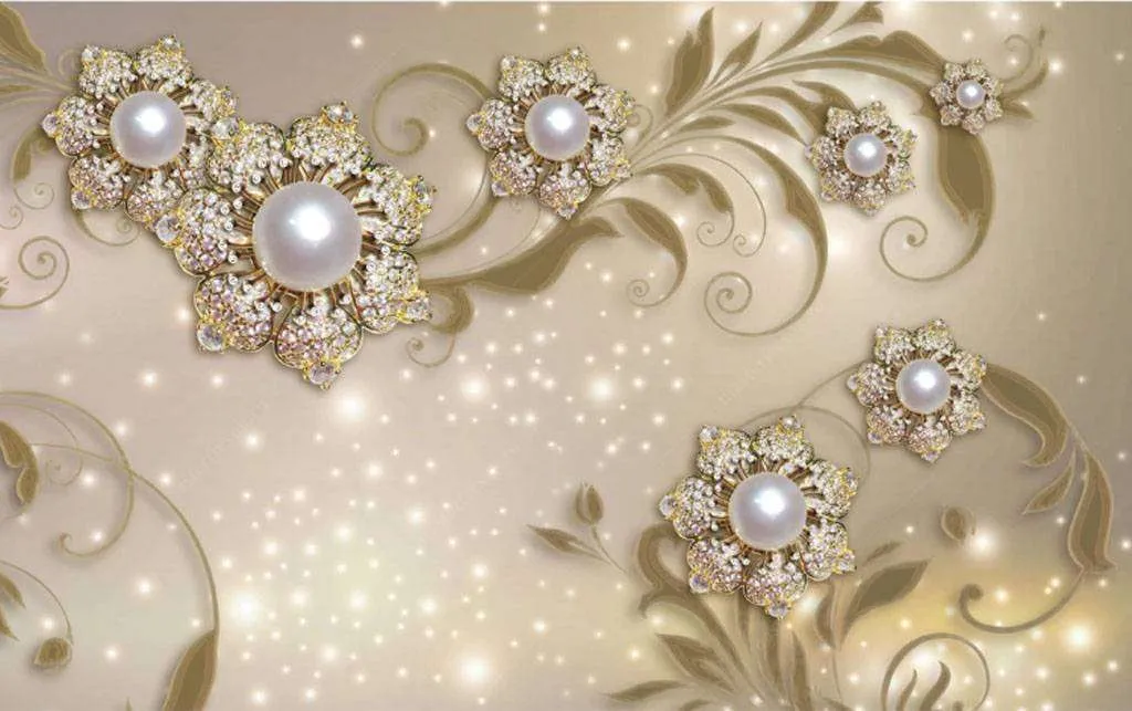 Фотообои в интерьере жемчужные завитки  15-778 фото