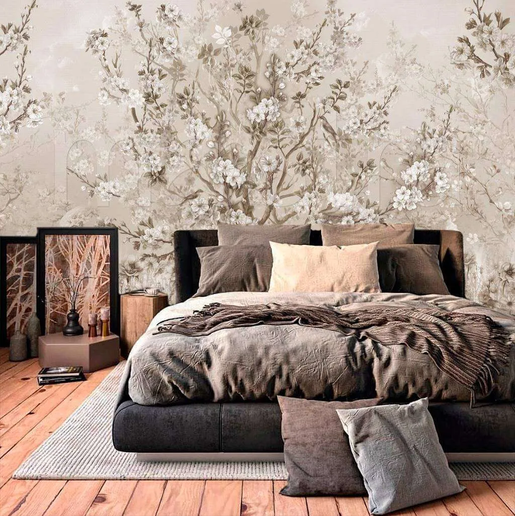 Фотообои в интерьере коричневый куст  7-922 фото