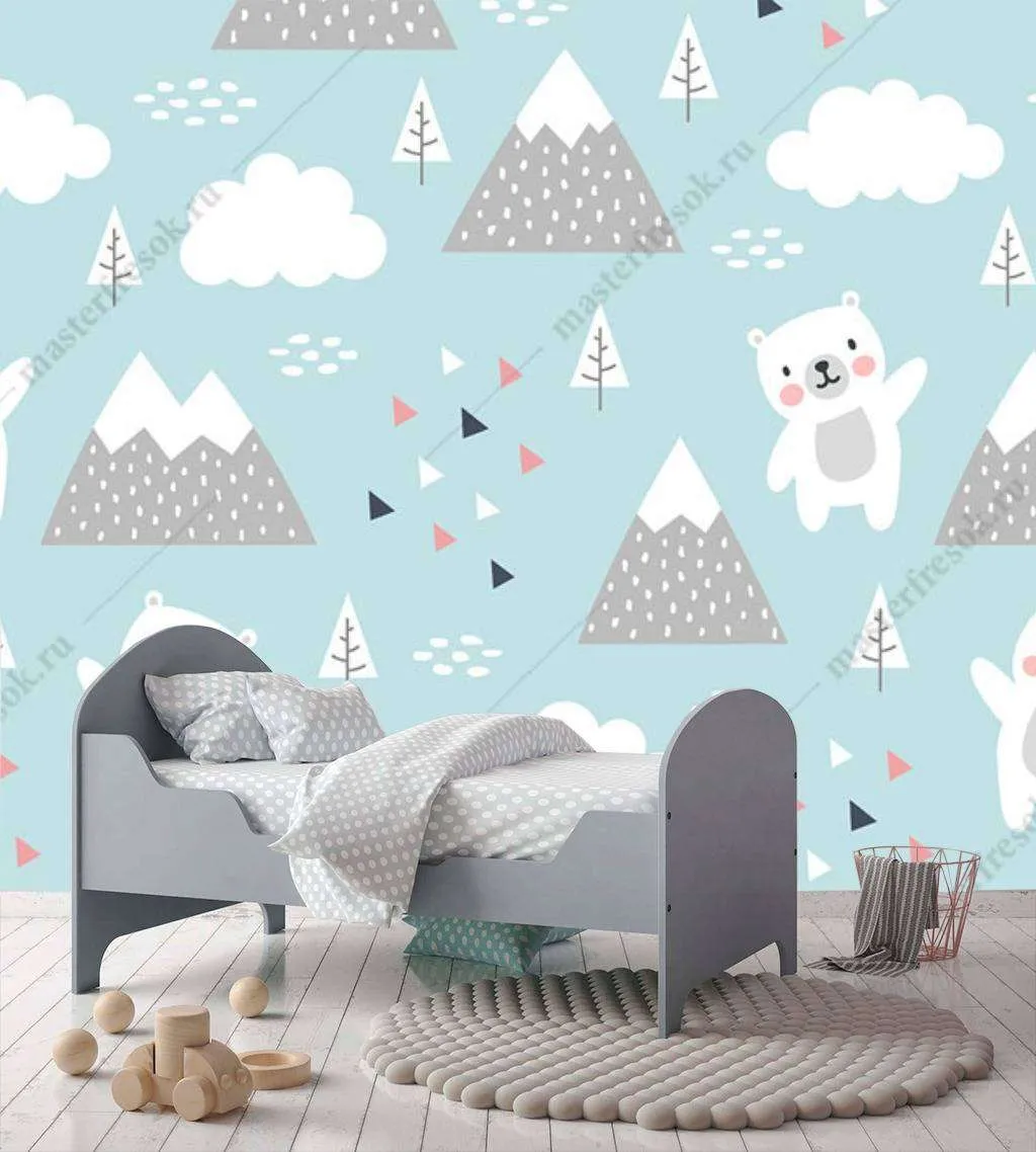 Фотообои в интерьере пики и мишки  12-677 фото
