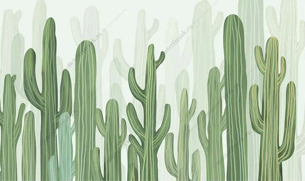 Фотообои в интерьере кактусы  16-117 фото