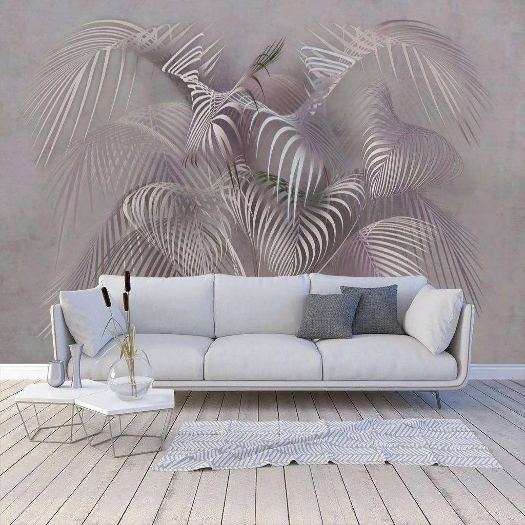 Фотообои в интерьере папоротник 3д  13-223 фото