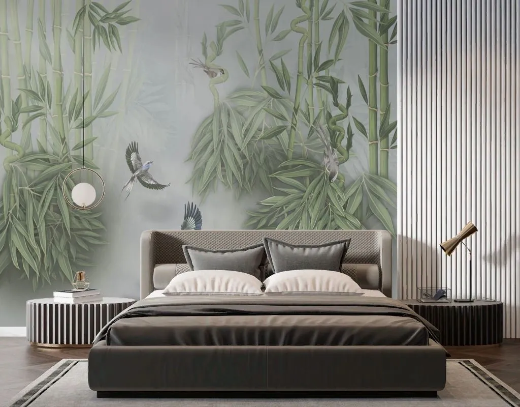 Фотообои Птицы и бамбук  13-704