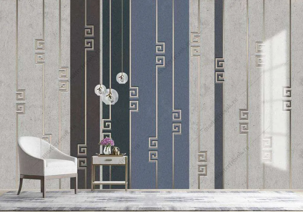 Фотообои в интерьере разноцветные полосы  16-090 фото