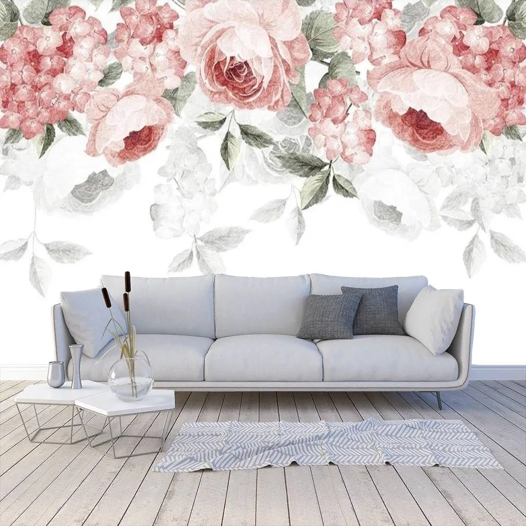 Фотообои в интерьере цветы на холсте  15-740 фото