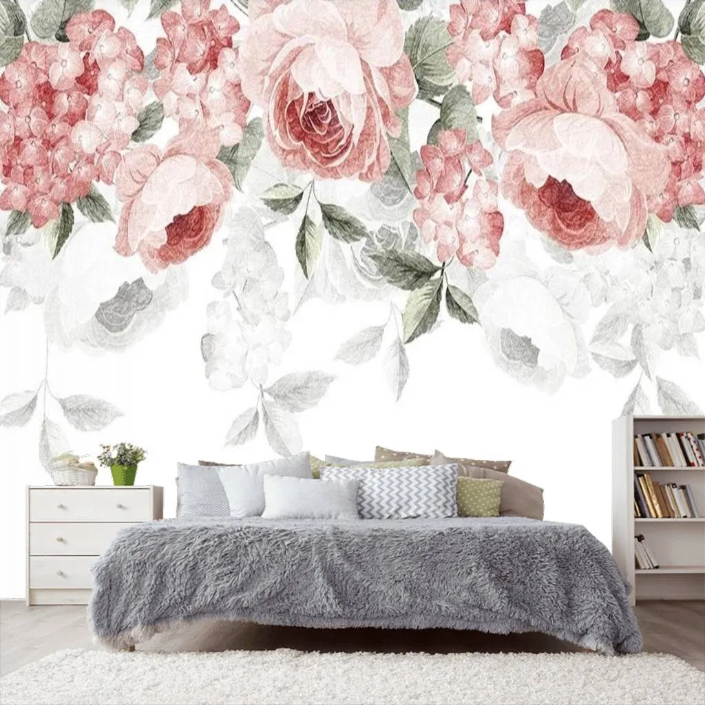 Фотообои в интерьере цветы на холсте  15-740 фото