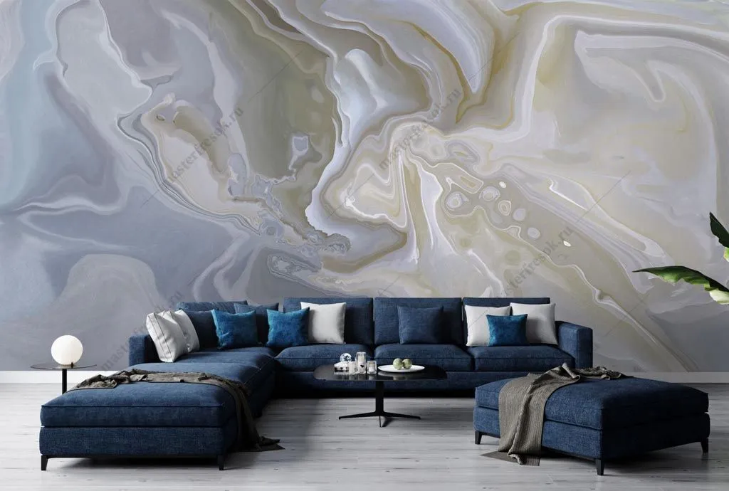 Фотообои Флюид Синий перламутр  13-330