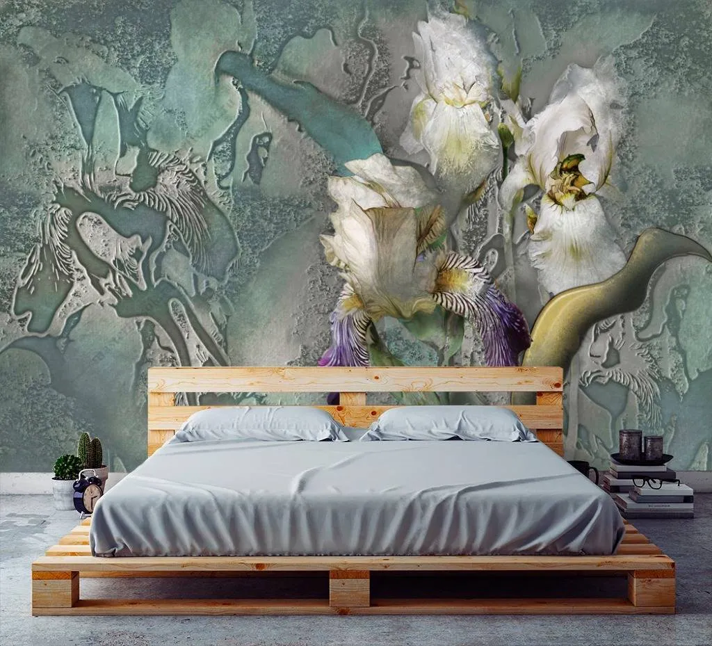 Фотообои в интерьере ирисы  13-136 фото