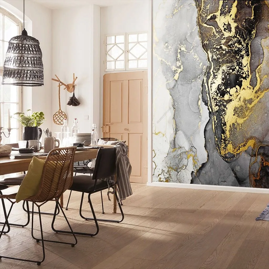 Фотообои в интерьере золотой флюид  9-1425 фото