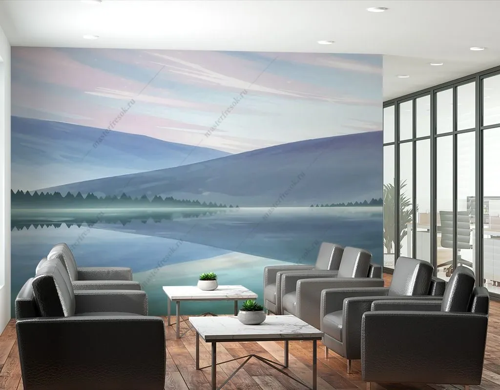 Фотообои в интерьере пейзаж минимализм  14-421 фото