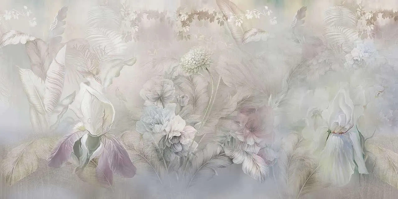 Фотообои в интерьере поляна ирисов  13-420 фото