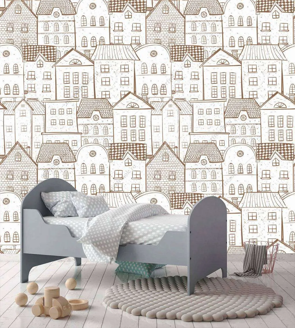 Фотообои в интерьере домики фоновые  12-803 фото