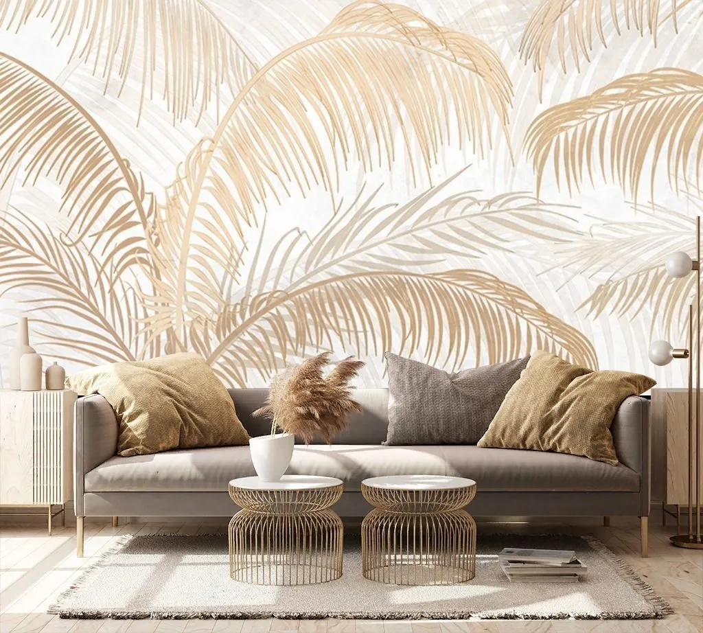 Фотообои Веточки тонкие золотистые  9-2095