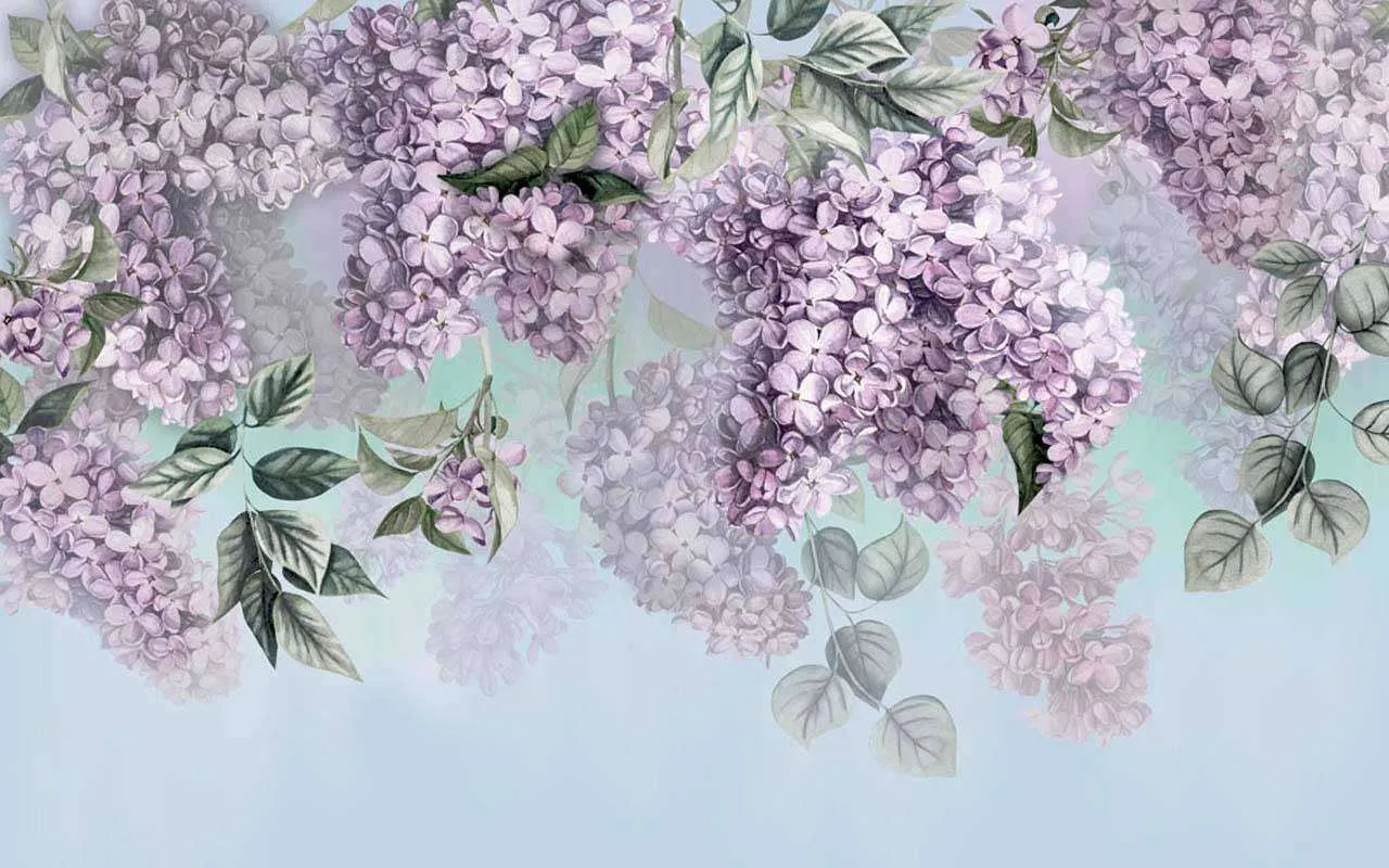 Фотообои в интерьере яркая сирень  13-130 фото