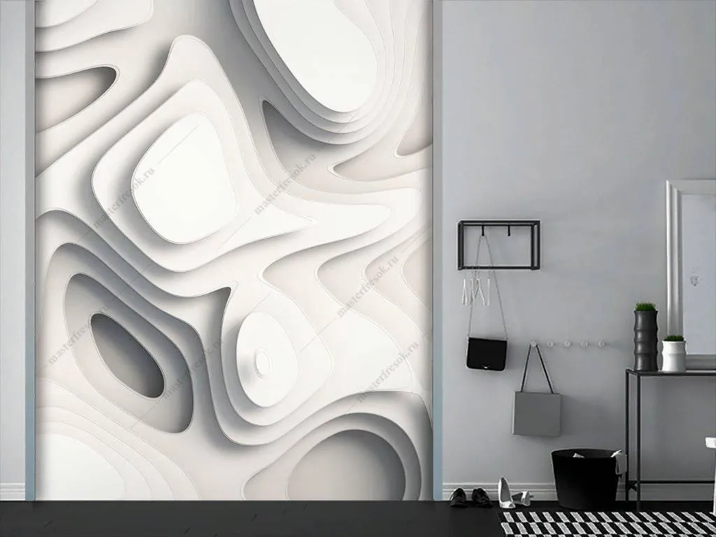 Фотообои в интерьере 3д волны  10-868 фото