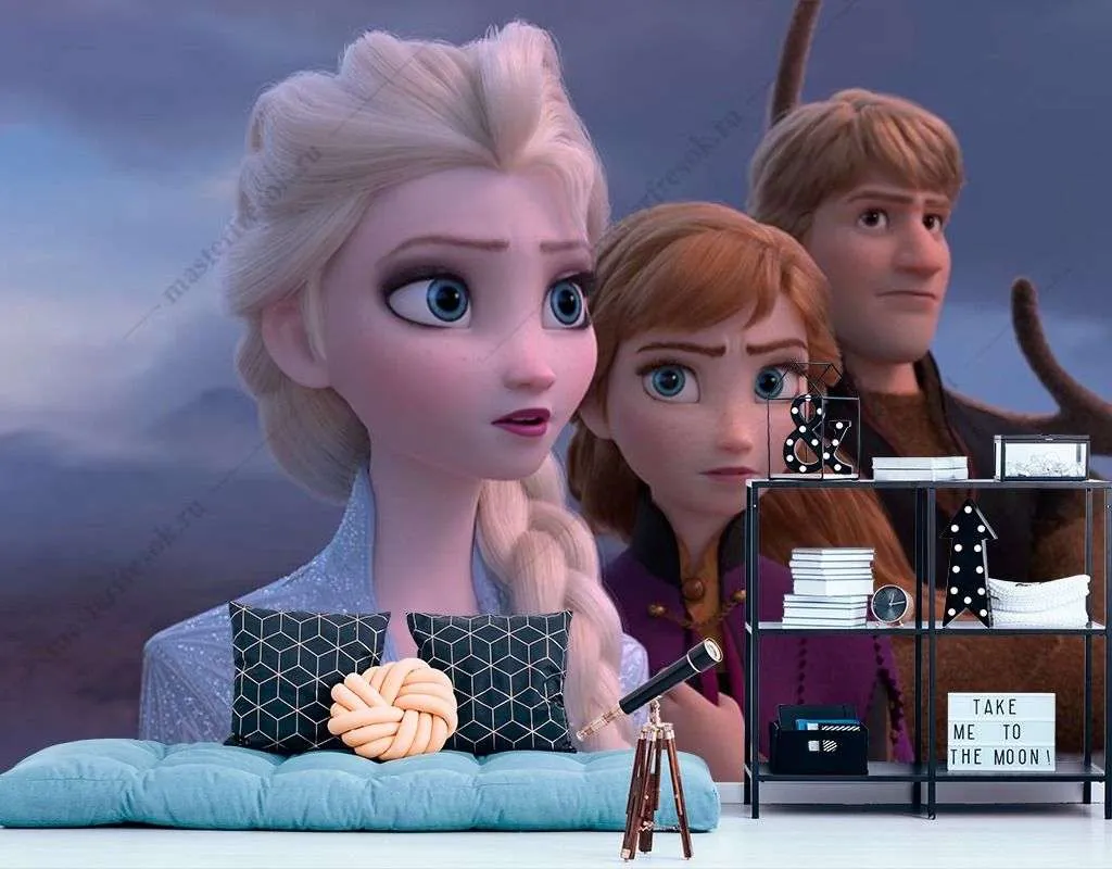 Фотообои в интерьере герои мультфильма холодное сердце  12-1364 фото