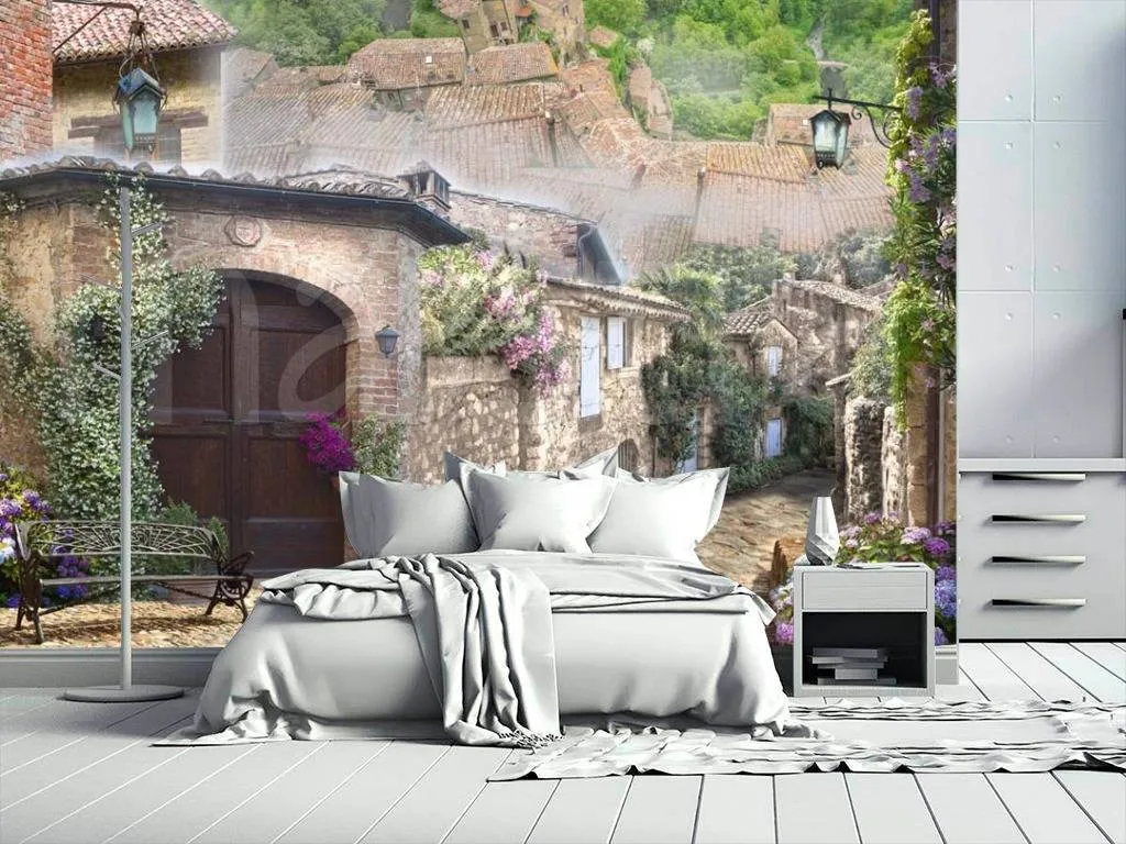 Фотообои в интерьере старинная улочка в пригороде рима  5-102 фото