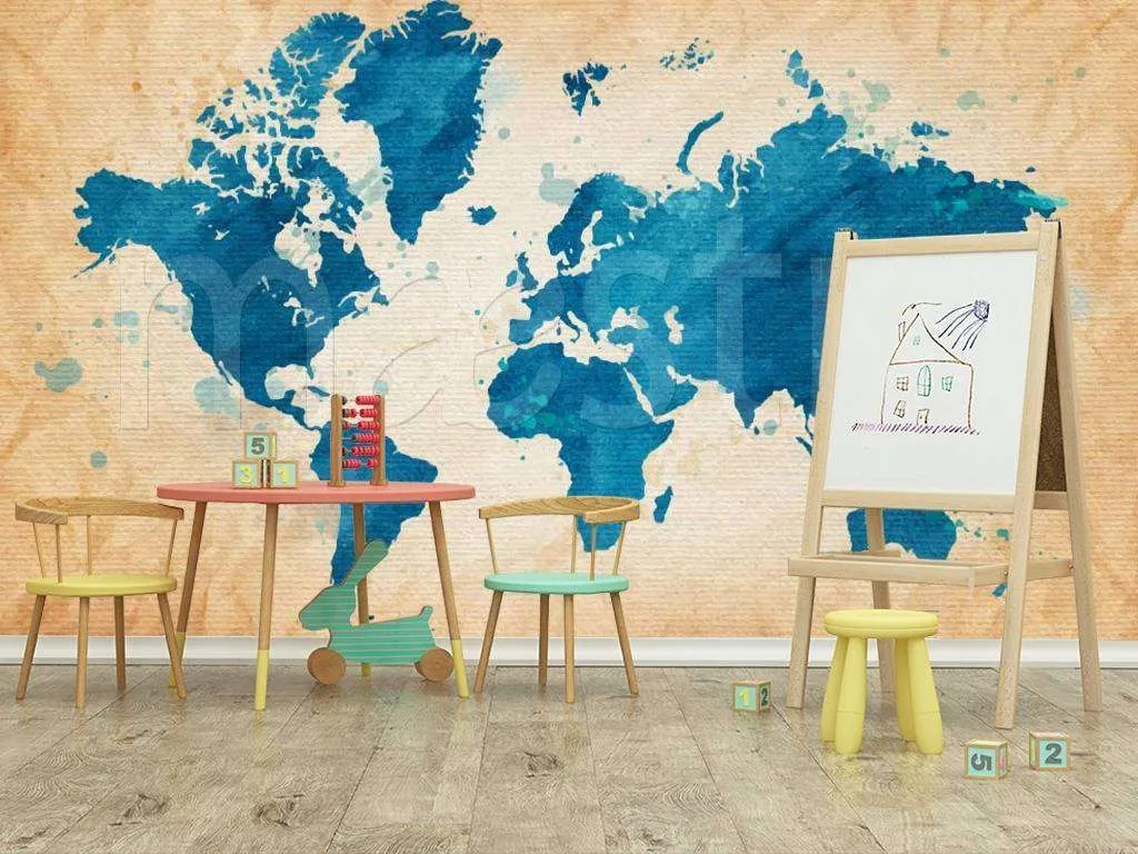 Фотообои Карта мира темная  12-518