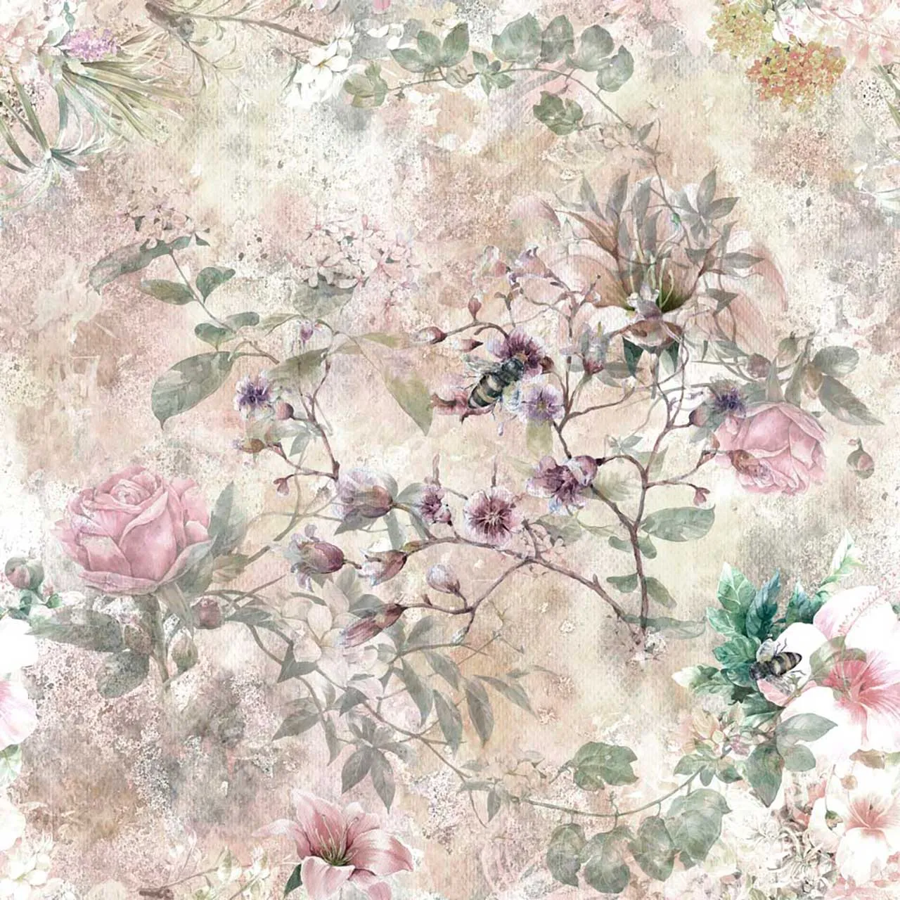 Фотообои в интерьере цветы на рисунке  9-094 фото