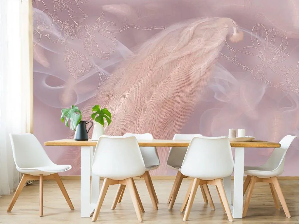 Фотообои в интерьере перья нежные  13-263 фото