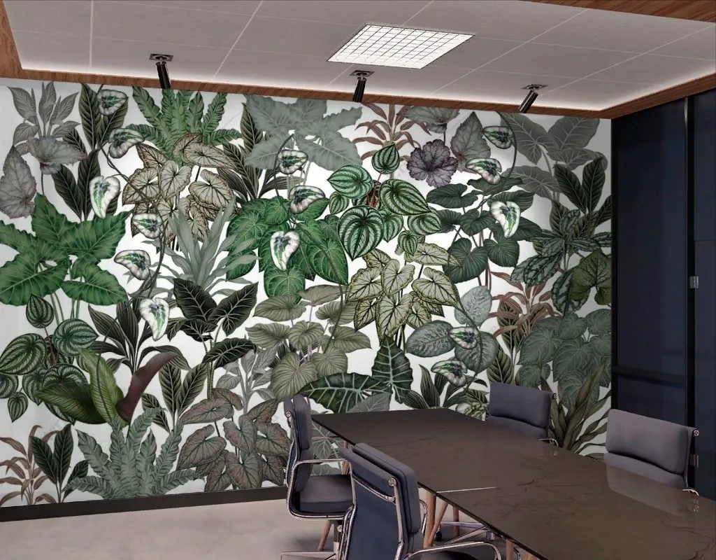 Фотообои в интерьере тропический принт  13-535 фото