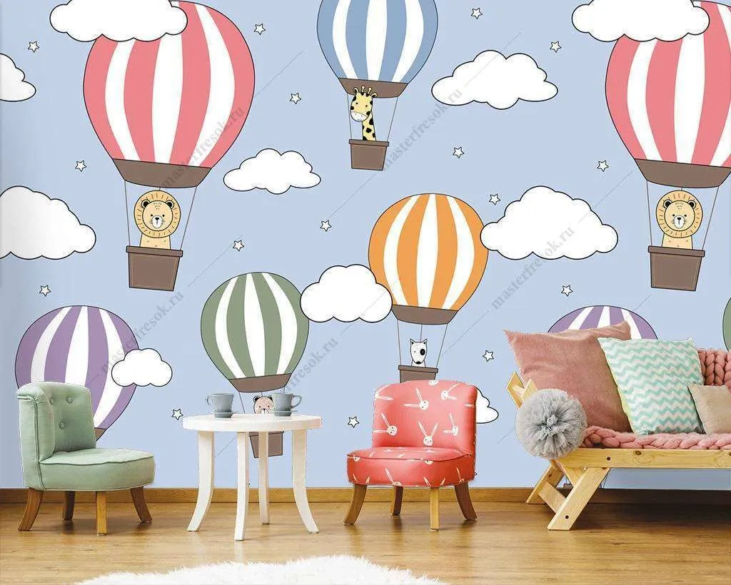 Фотообои Бесшовные обои на стену:  Воздушные шарики. Артикул: 12-750  