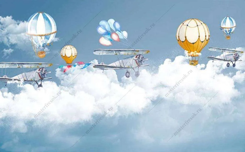 Фотообои в интерьере вертолеты в небе  16-003 фото