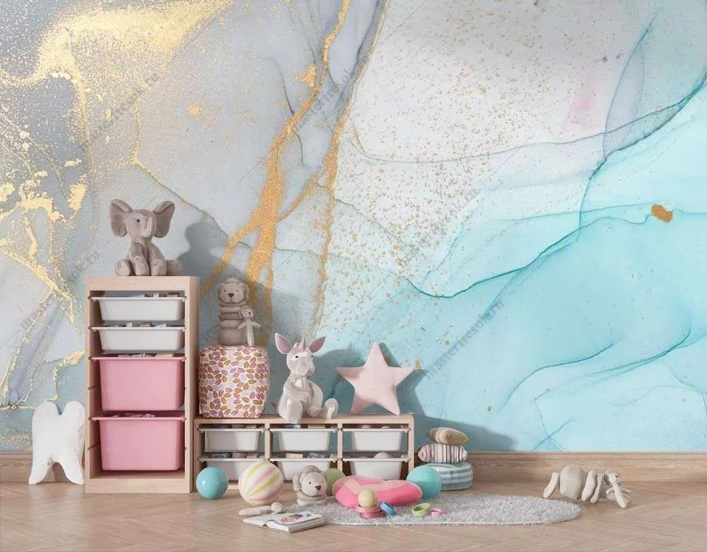 Фотообои в интерьере синий мраморный фон  9-1532 фото