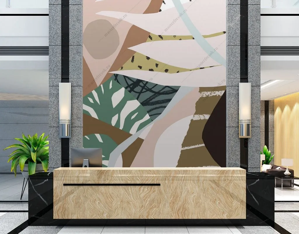 Фотообои в интерьере абстрактный стиль  9-1517 фото