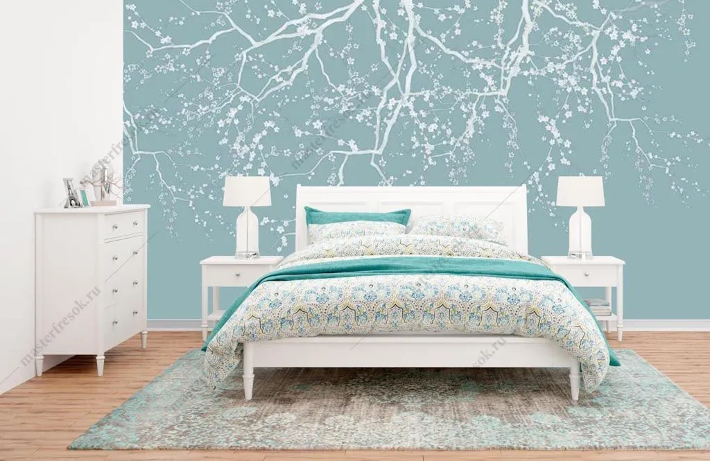 Фотообои Голубая сакура  13-415