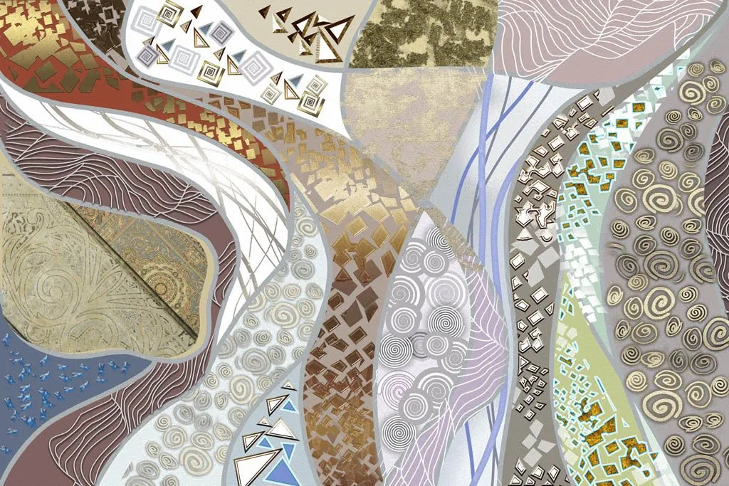 Фотообои в интерьере флюид арт геометрический  13-610 фото