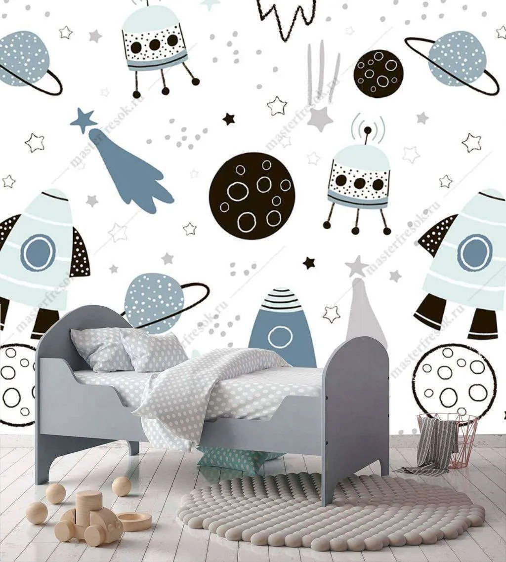 Фотообои Бесшовные обои на стену:  Космос серый. Артикул: 12-696  