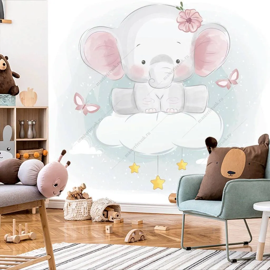 Фотообои Слоник на облачке  12-458