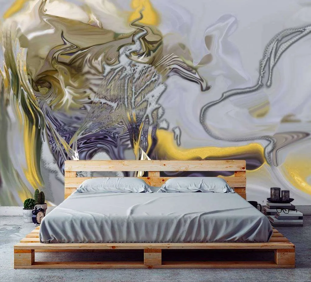 Фотообои в интерьере флюид арт - цветочная идиллия  13-013 фото