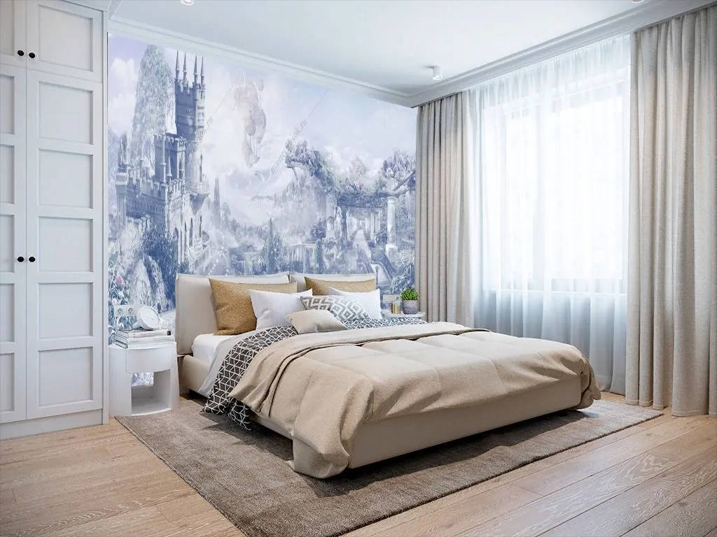 Фотообои в интерьере замок в горах  13-346 фото