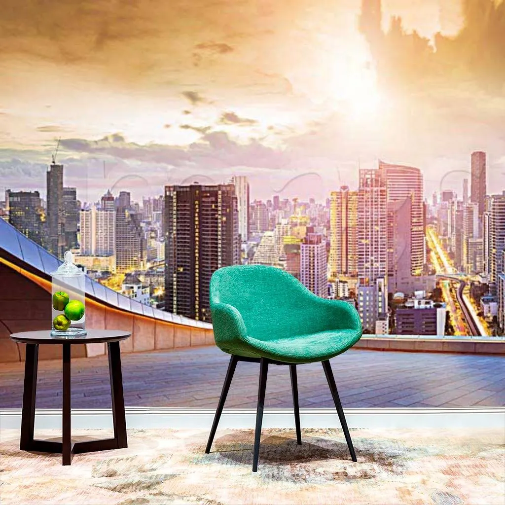 Фотообои Восход солнца в мегаполисе  7-356