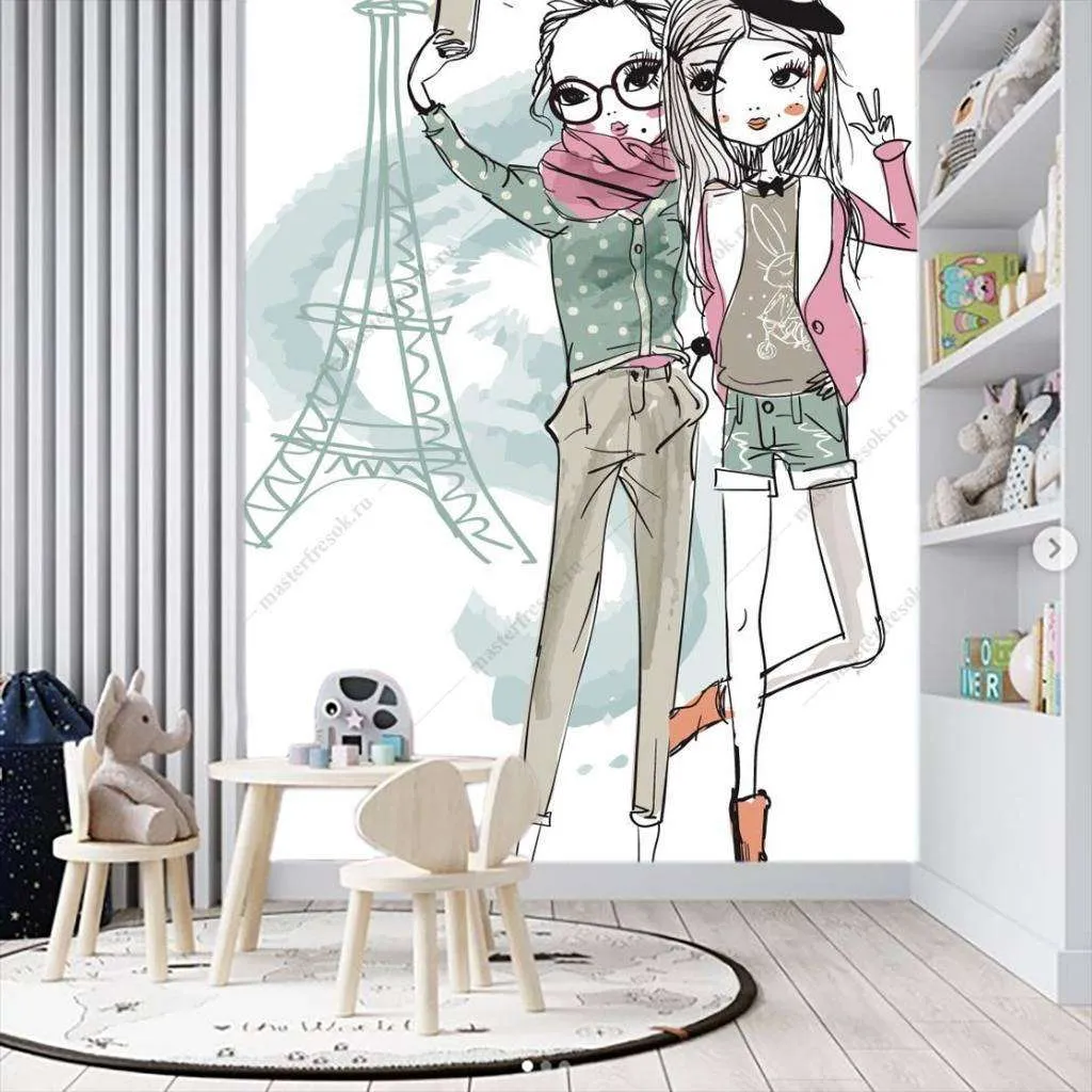 Фотообои в интерьере подружки в париже  12-1129 фото