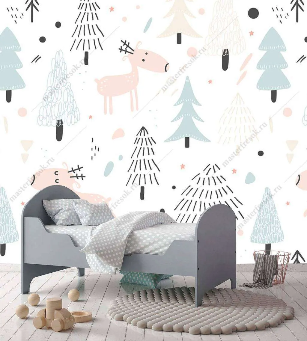 Фотообои в интерьере лес фон  12-708 фото