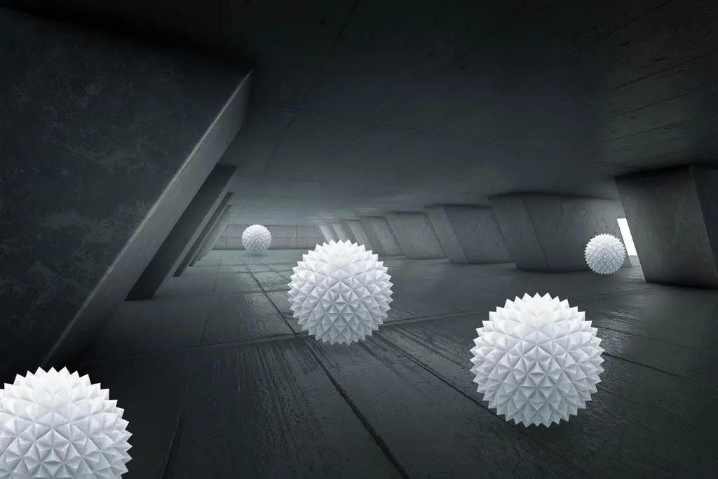 Фотообои в интерьере черный фон 3д  10-913 фото