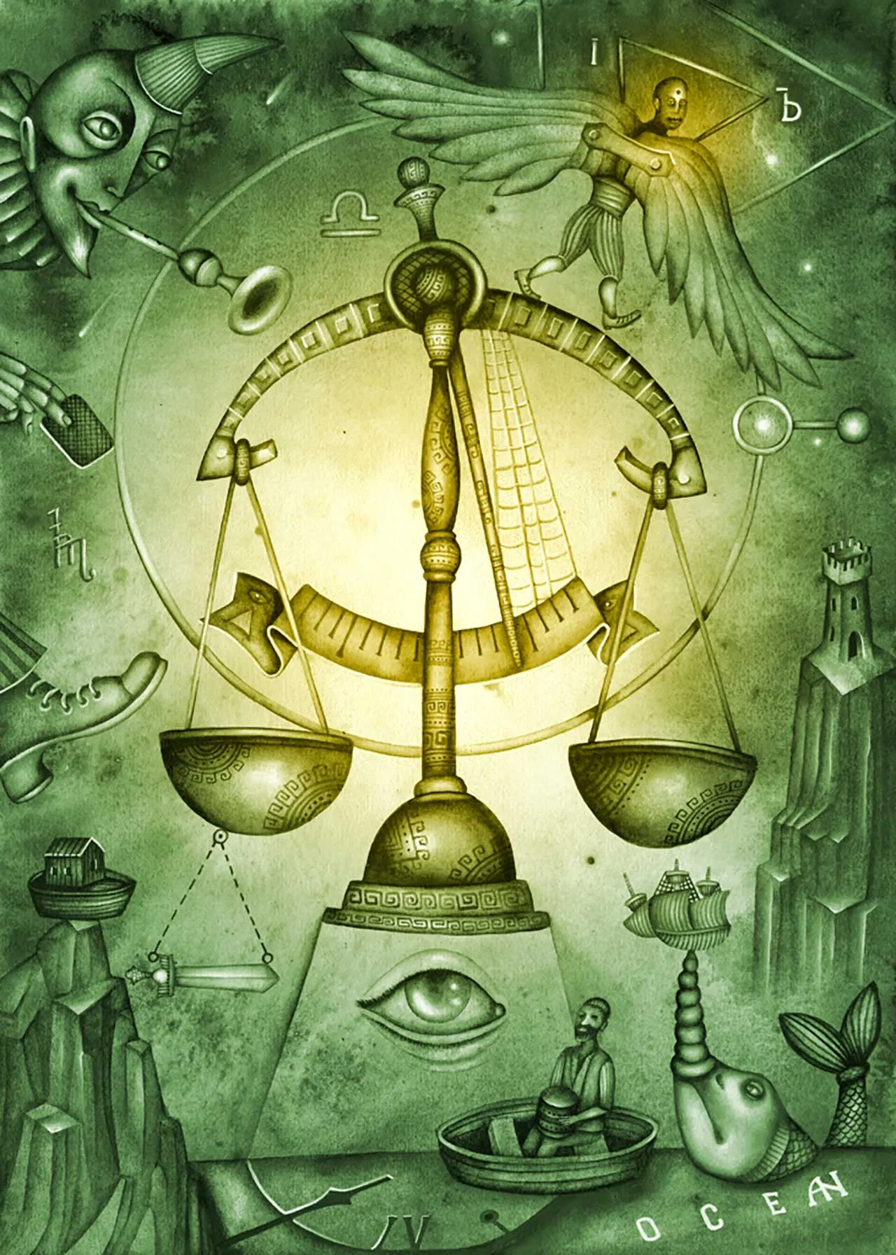 Фотообои в интерьере знак зодиака весы осенние  9-245 фото