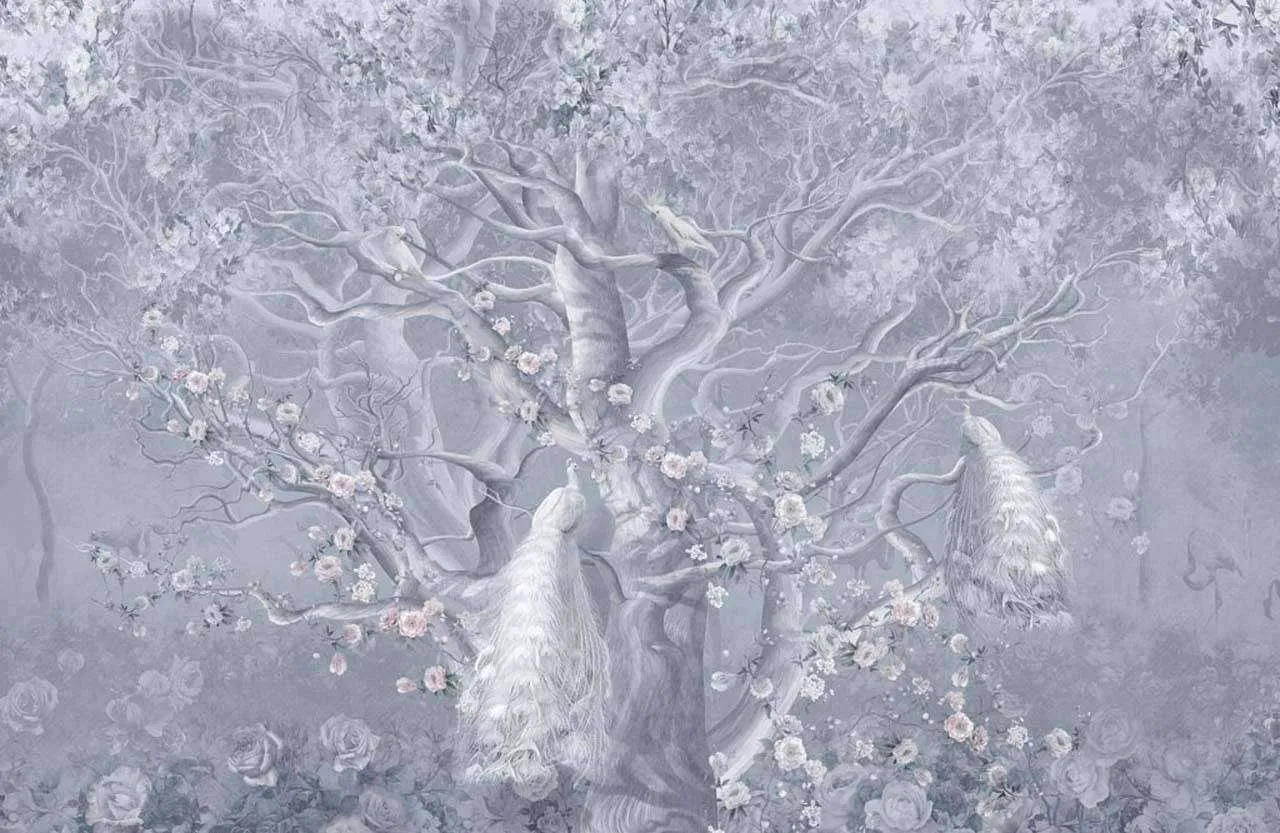 Фотообои в интерьере жар птицы на волшебном дереве  13-093 фото