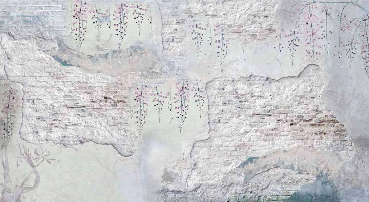 Фотообои в интерьере кирпичная стена абстракция  7-758 фото